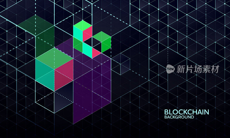 Abstract Blockchain Network Background